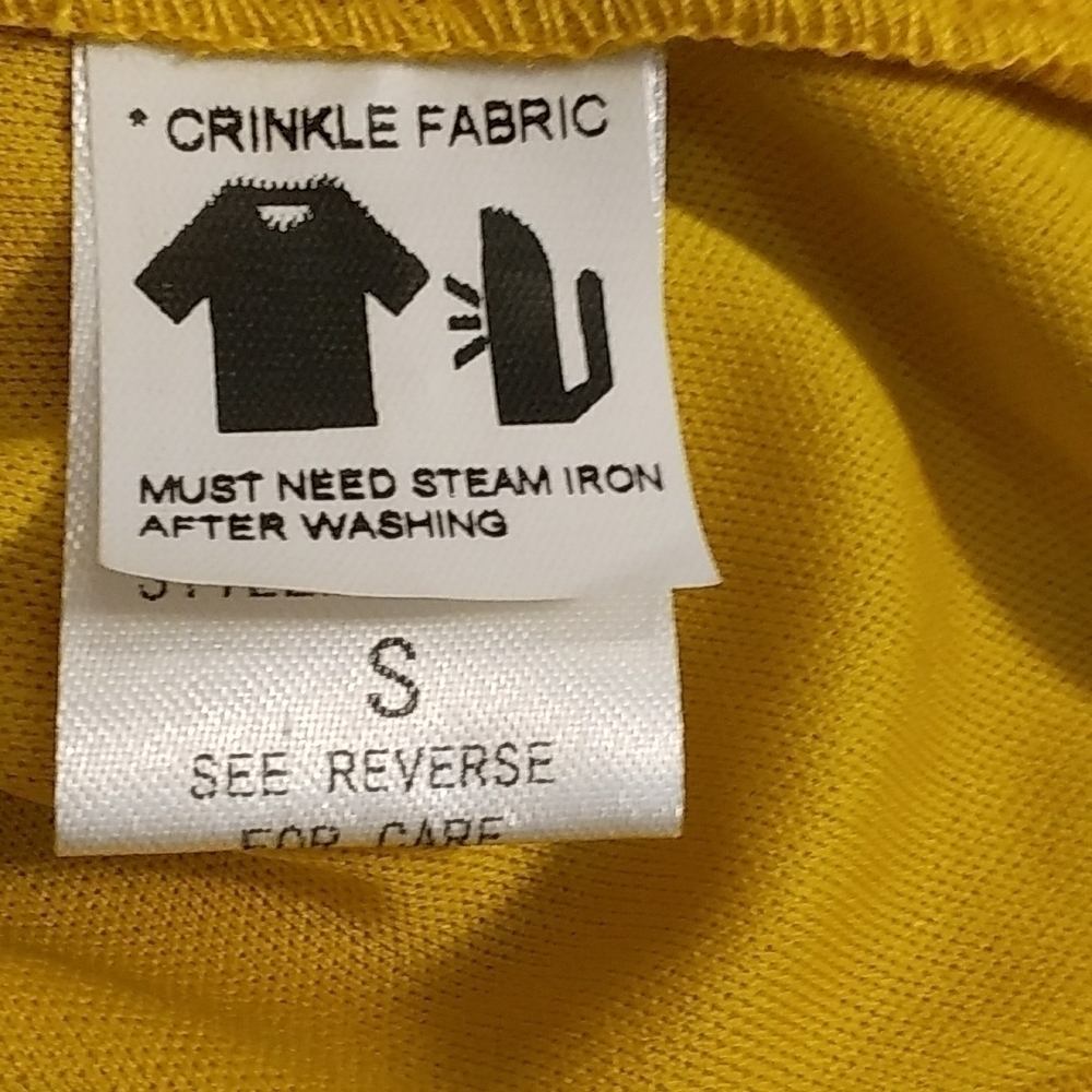 Purple Snow Mustard Yellow Spaghetti Strap Off Shoulder Mini Dress Blouse Size S - Picture 13 of 15